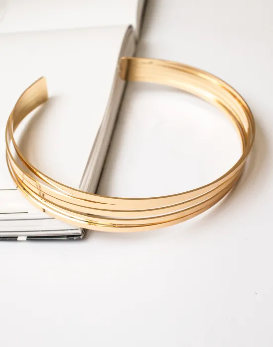 Colar Chocker Aro folheado a ouro